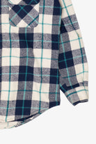 Vintage Navy Blue Plaid Five Brother Button Up Shirt (1970s)