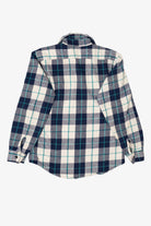 Vintage Navy Blue Plaid Five Brother Button Up Shirt (1970s)