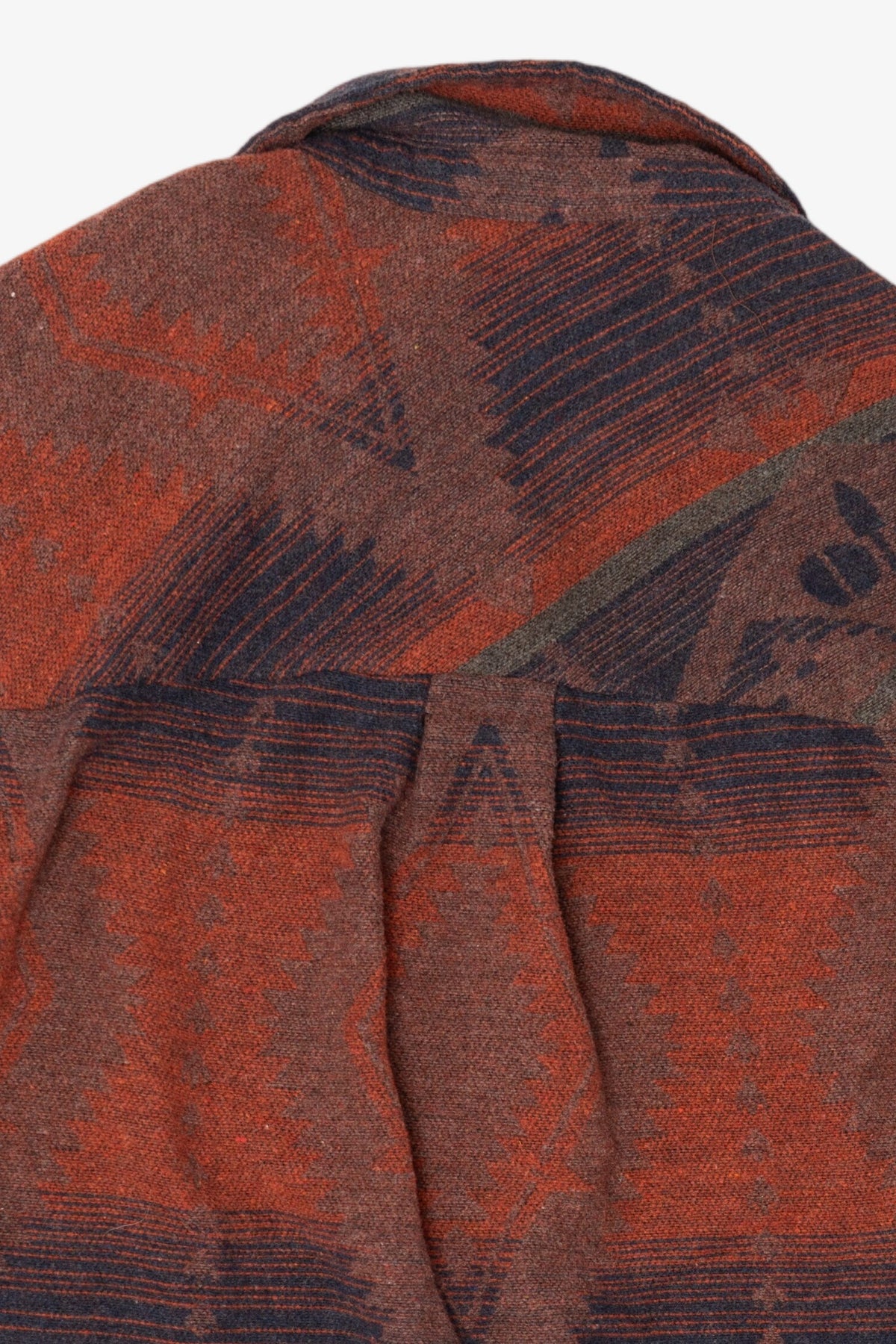 Red Southwestern Pattern Button Up Flannel Shirt (2020s)