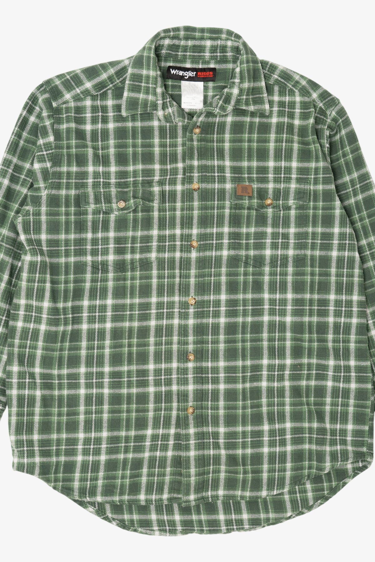 Vintage Green Plaid Wranglers Riggs Button Up Shirt (2000s)