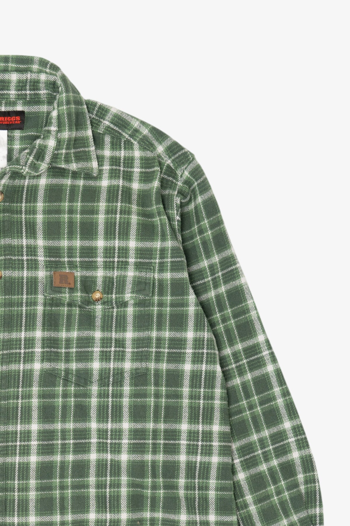 Vintage Green Plaid Wranglers Riggs Button Up Shirt (2000s)