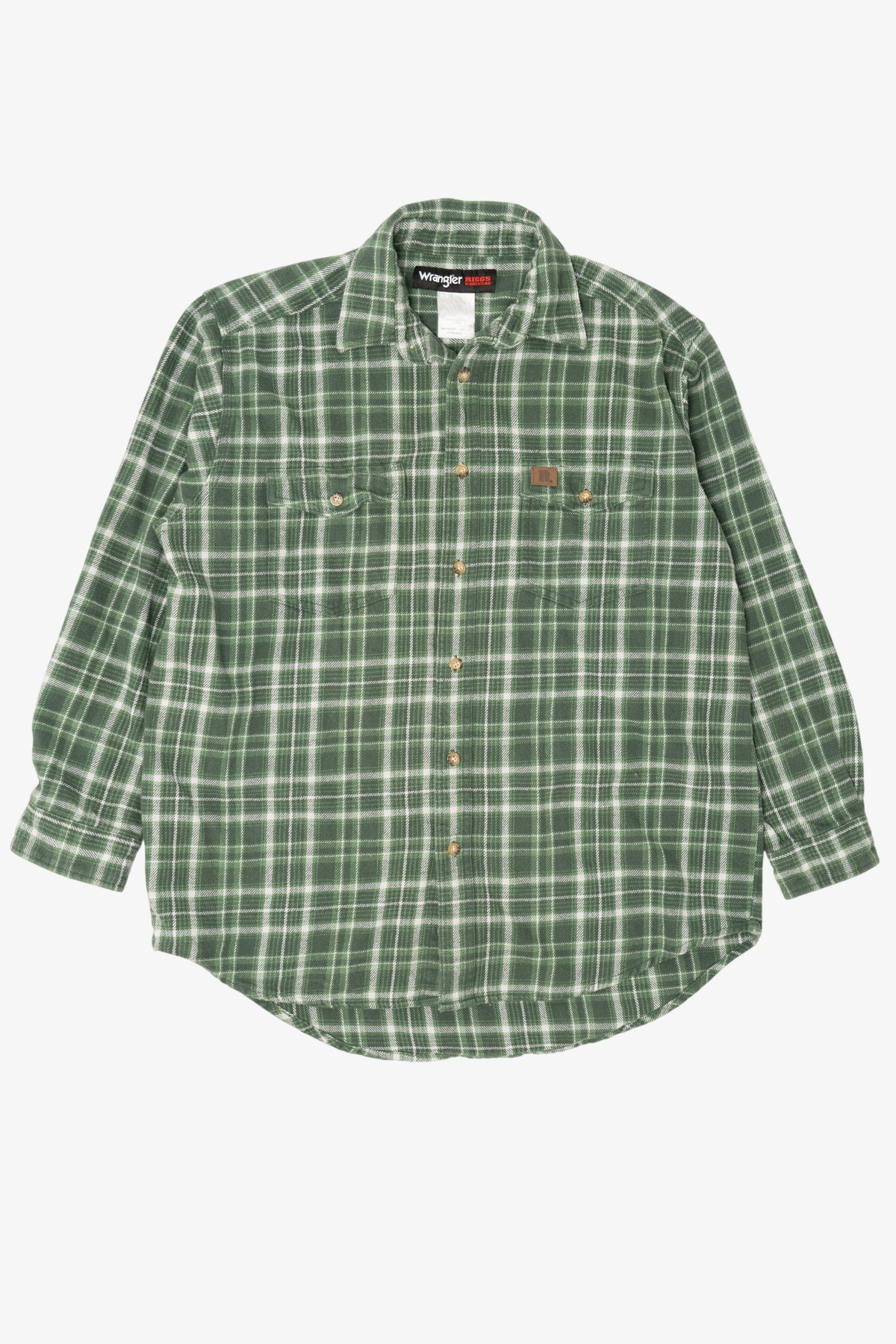 Vintage Green Plaid Wranglers Riggs Button Up Shirt (2000s)