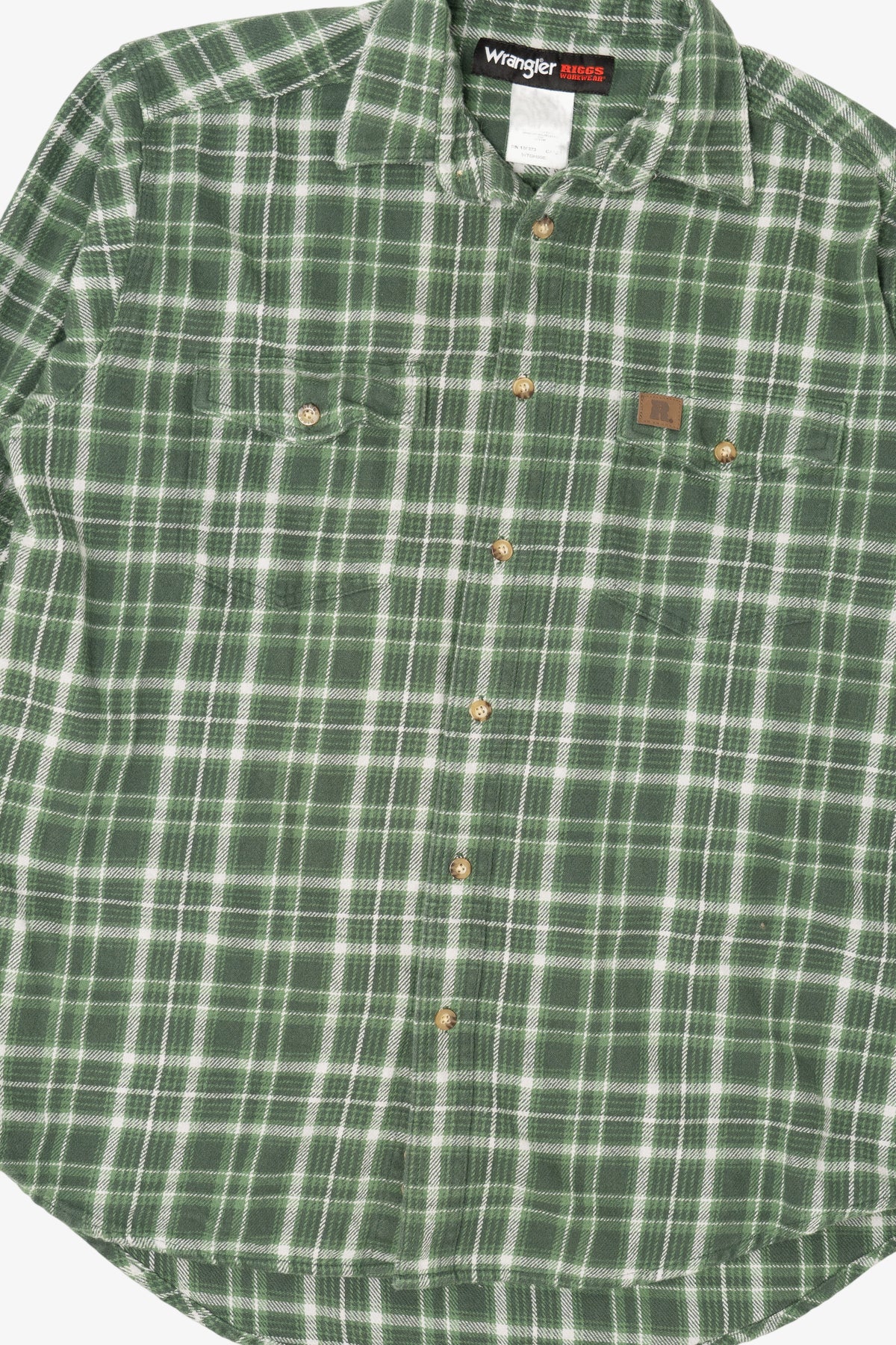Vintage Green Plaid Wranglers Riggs Button Up Shirt (2000s)