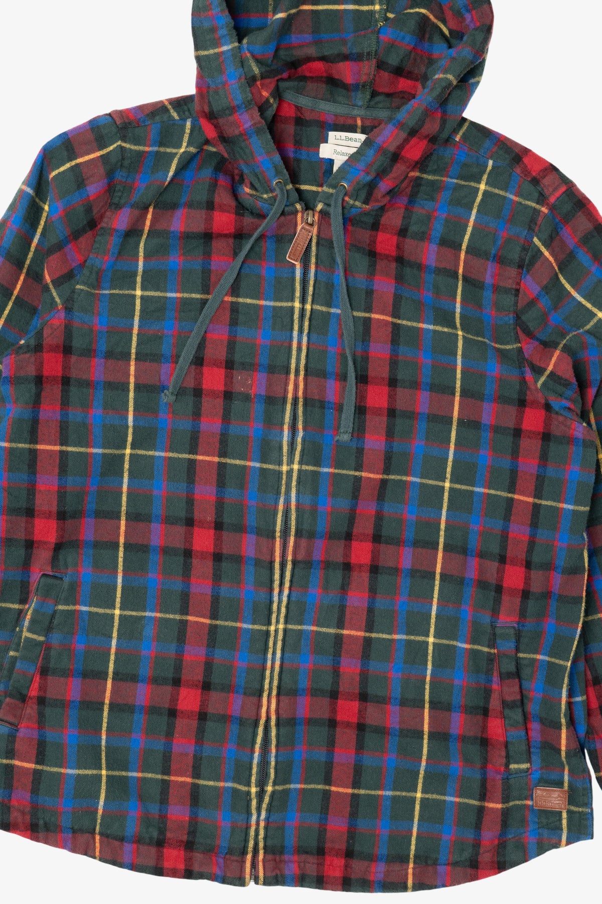 L.L. Bean Zip Up Plaid Hooded Flannel Shirt (2010s)