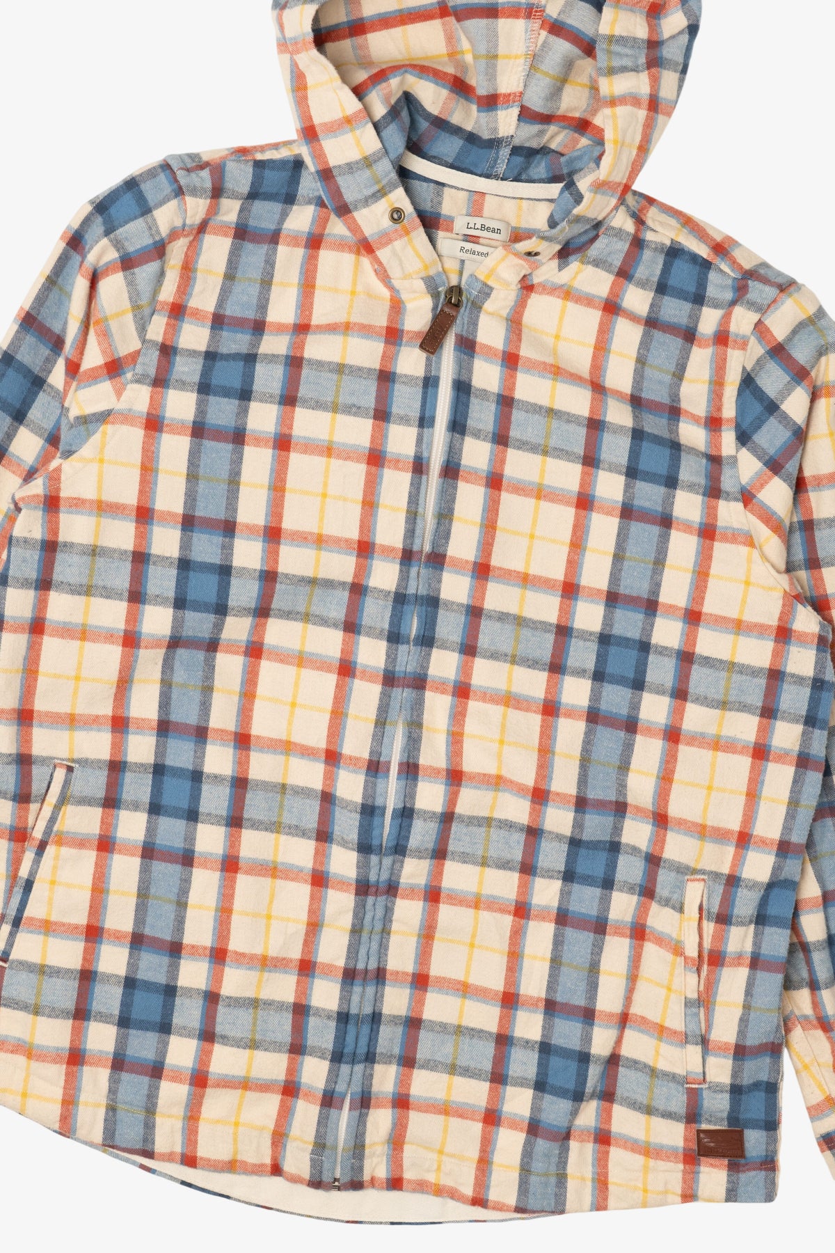 L.L. Bean Plaid Hooded Full Zip Flannel Shirt (2010s)