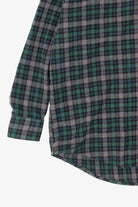 Dark Green Plaid Ivy Crew Button Up Flannel Shirt (1990s)