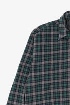 Dark Green Plaid Ivy Crew Button Up Flannel Shirt (1990s)
