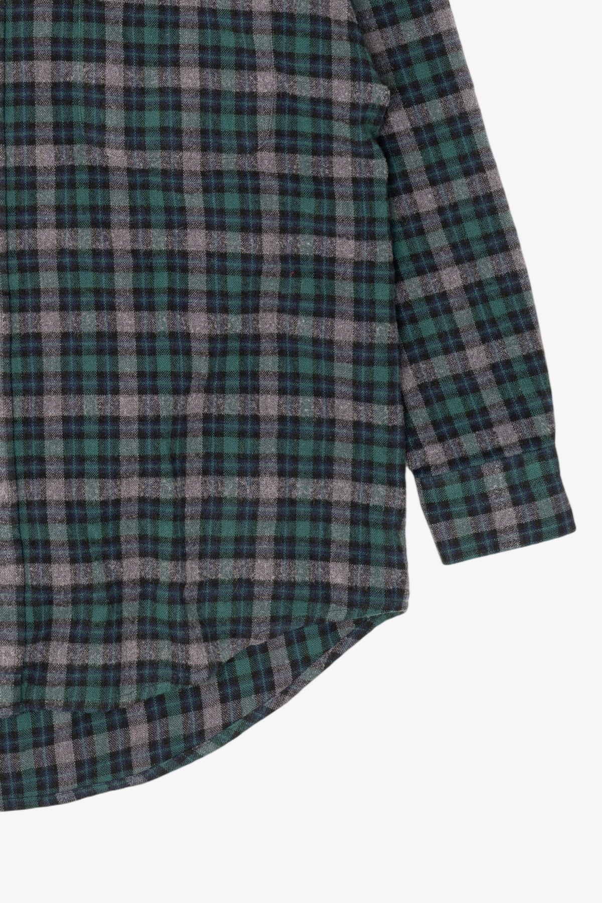 Dark Green Plaid Ivy Crew Button Up Flannel Shirt (1990s)