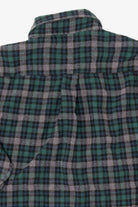 Dark Green Plaid Ivy Crew Button Up Flannel Shirt (1990s)