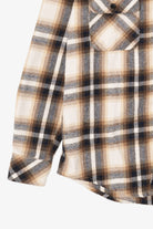 Beige Plaid Free Planet Hooded Button Up Shirt (2010s)