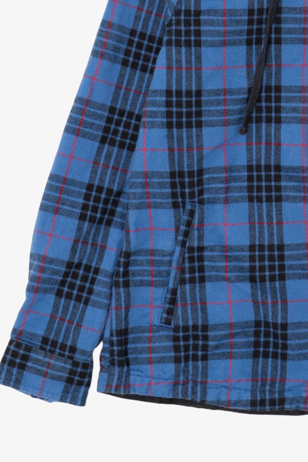 Blue Plaid L.L. Bean Zip Up Hooded Flannel Shirt (2010s)