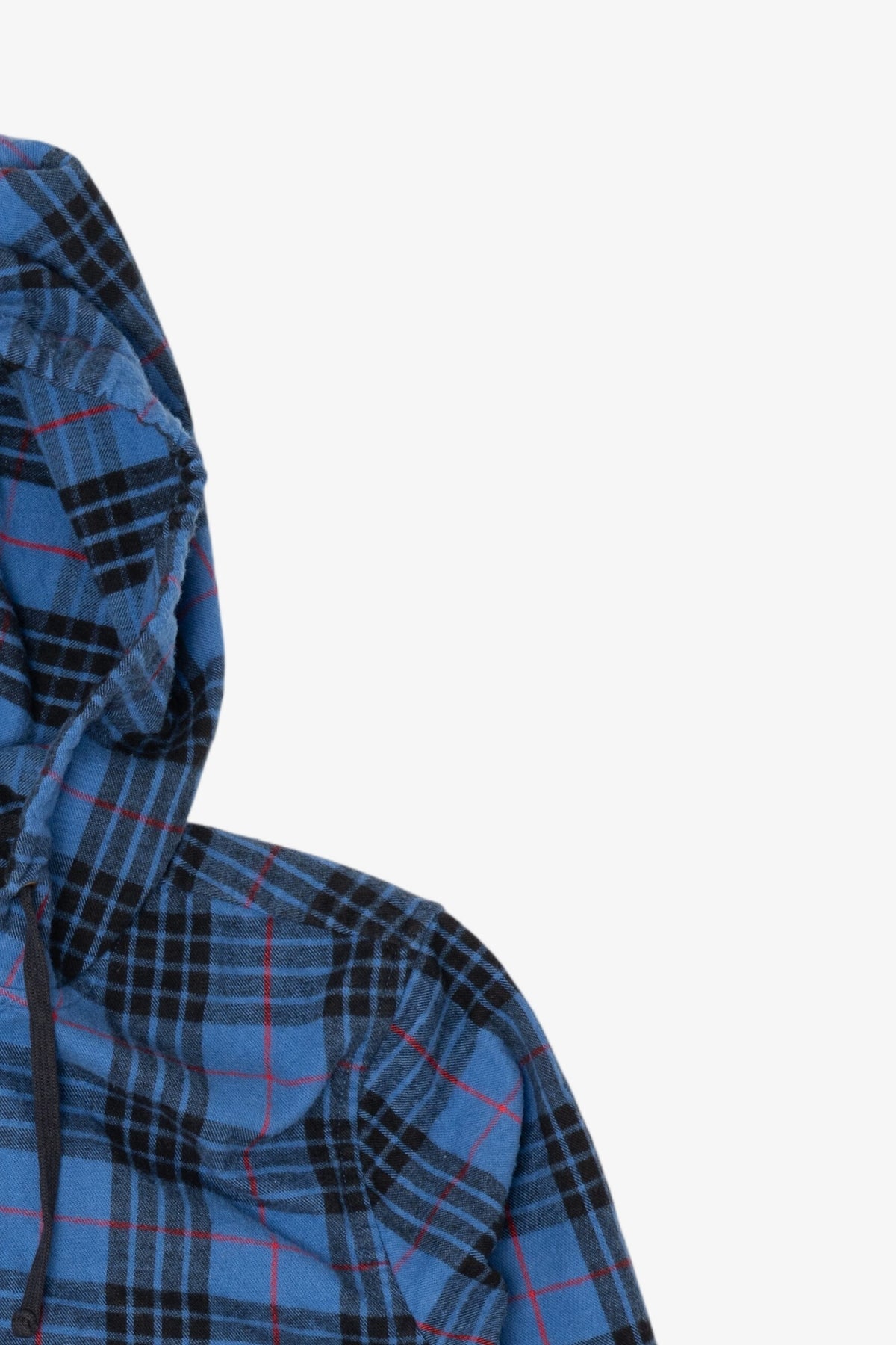 Blue Plaid L.L. Bean Zip Up Hooded Flannel Shirt (2010s)