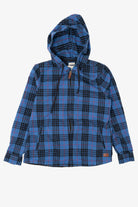Blue Plaid L.L. Bean Zip Up Hooded Flannel Shirt (2010s)