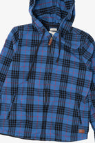 Blue Plaid L.L. Bean Zip Up Hooded Flannel Shirt (2010s)