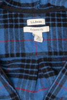 Blue Plaid L.L. Bean Zip Up Hooded Flannel Shirt (2010s)
