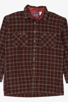 Vintage Burgundy Plaid John Blair Flannel Button Up Shirt (1980s)