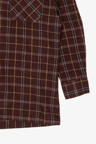 Vintage Burgundy Plaid John Blair Flannel Button Up Shirt (1980s)