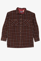 Vintage Burgundy Plaid John Blair Flannel Button Up Shirt (1980s)