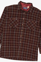Vintage Burgundy Plaid John Blair Flannel Button Up Shirt (1980s)
