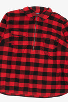 Vintage Red Plaid Chaps Half Zip Flannel Shirt (2000s)