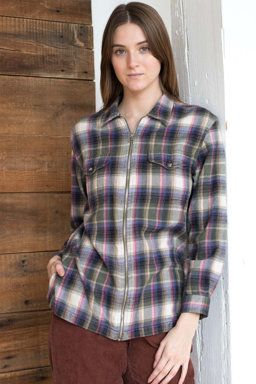 Vintage Zip Flannel Shirt 1601