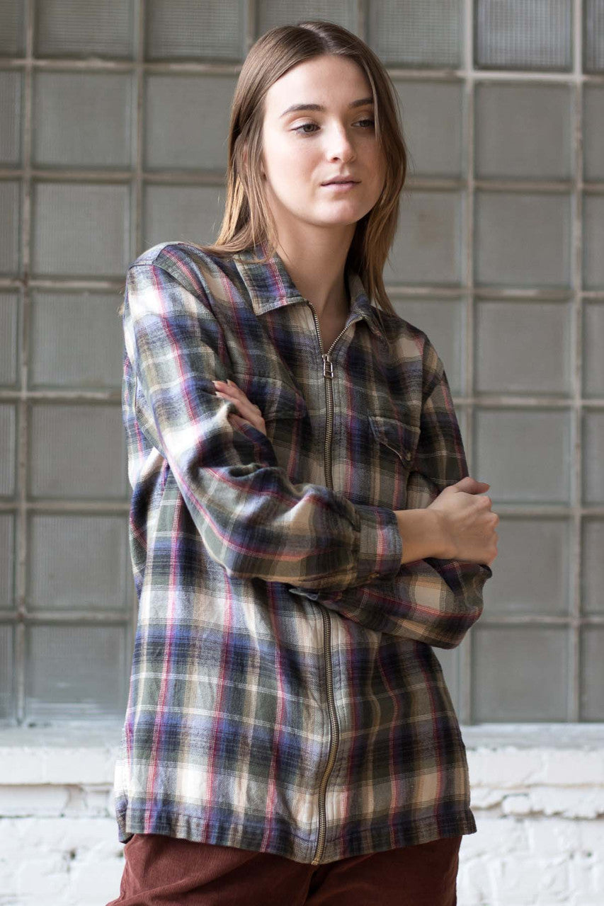 Vintage Zip Flannel Shirt 1601
