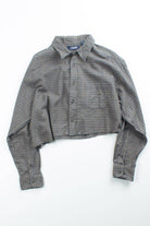 Angle Cropped Checkered Flannel Shirt