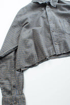 Angle Cropped Checkered Flannel Shirt