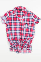 Vintage Tie Front Flannel Shirt 3472