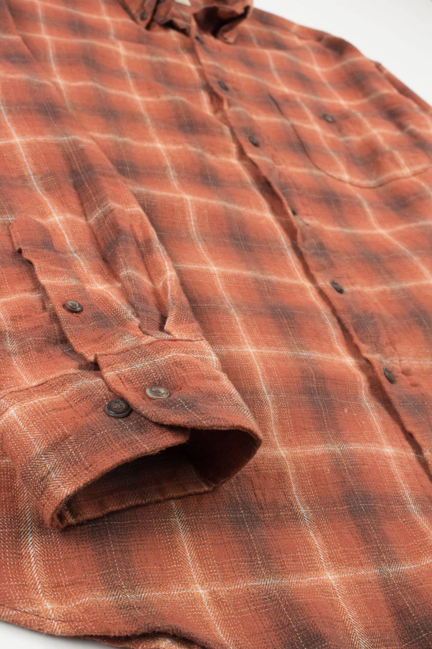 Vintage Orange Flannel Shirt 3483