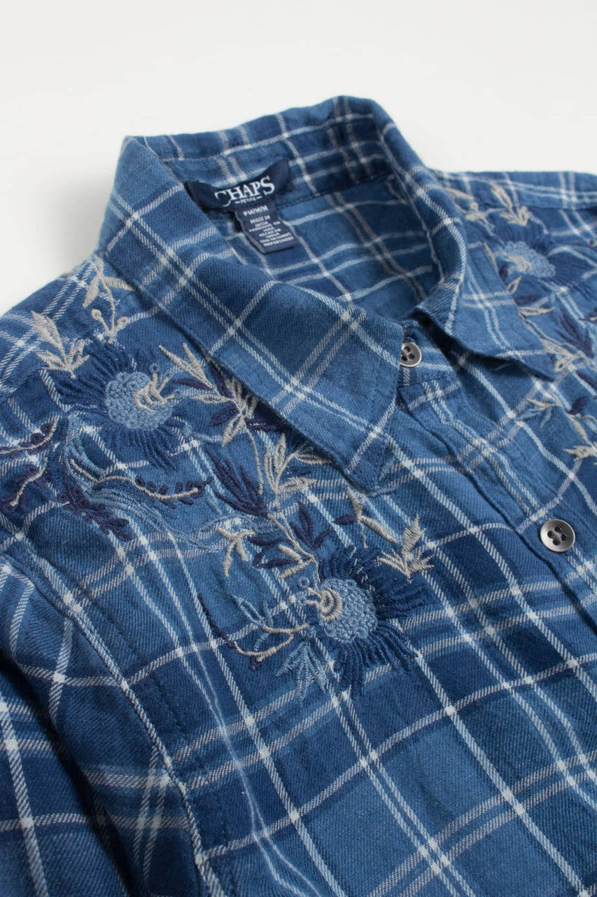 Vintage Embroidered Chaps Flannel Shirt 3518