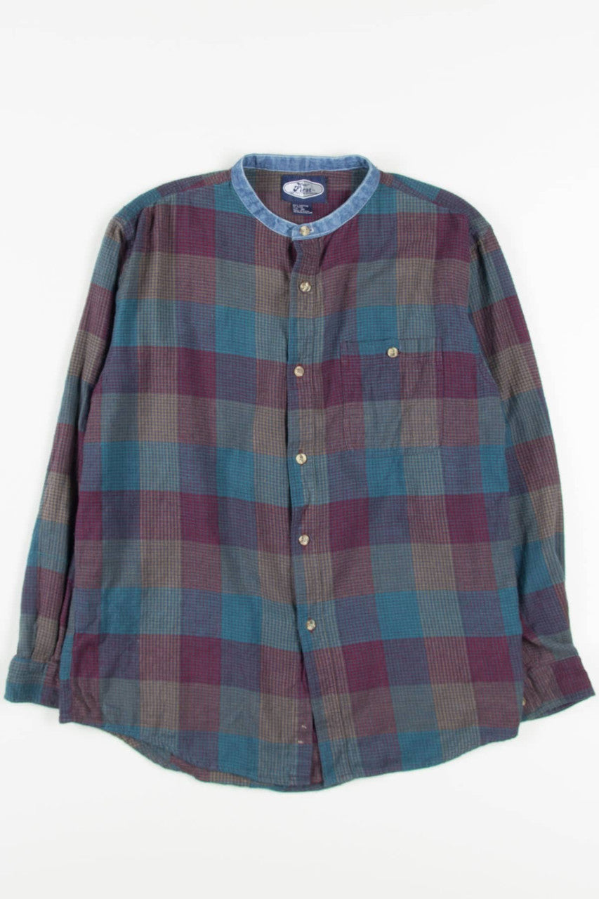 Vintage Denim Collar Flannel Shirt 3575