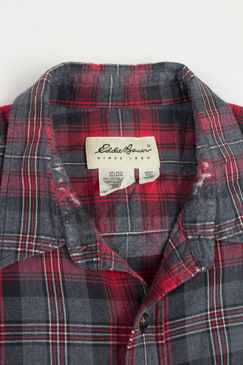 Distressed Eddie Bauer Flannel Shirt 3579