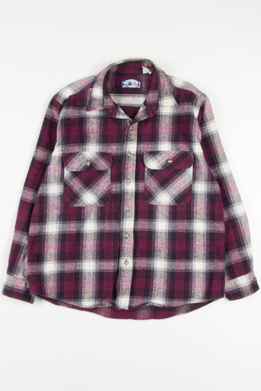 Vintage Plum Thick Flannel Shirt 3580
