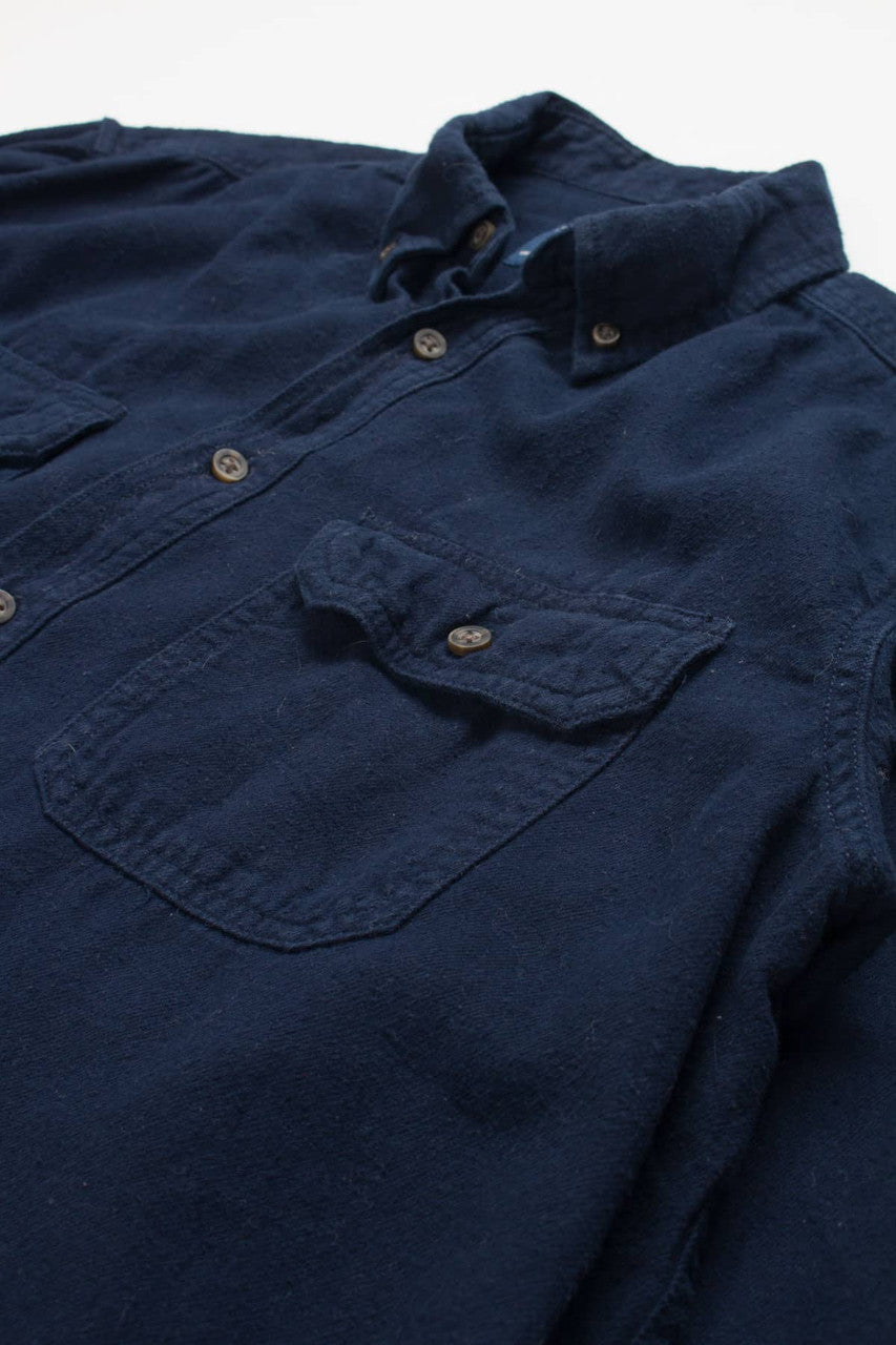 Navy Faded Glory Flannel Shirt (2000s)