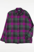 Purple & Green Van Heusen Flannel Shirt 3698