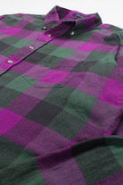 Purple & Green Van Heusen Flannel Shirt 3698