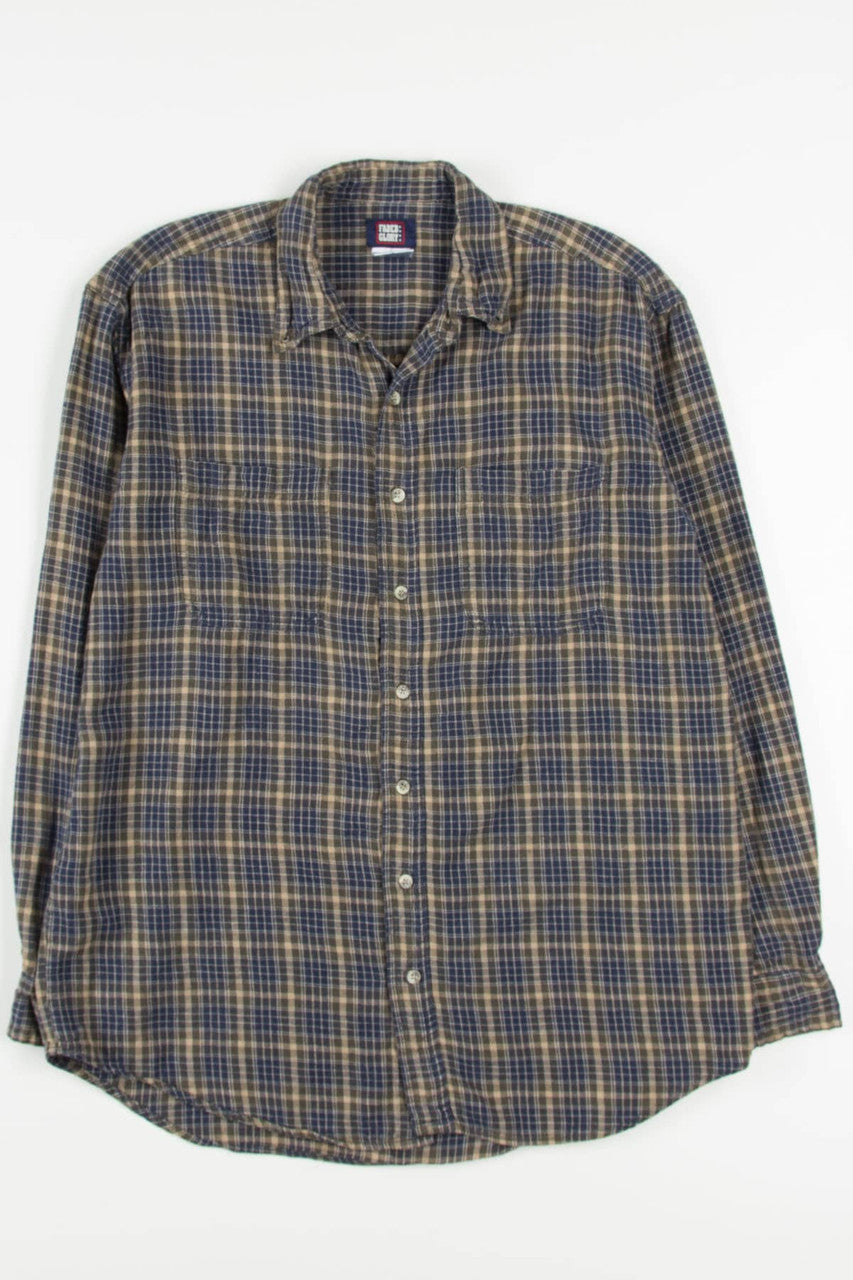Blue & Olive Faded Glory Flannel Shirt 3701