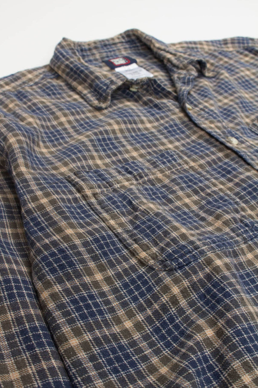 Blue & Olive Faded Glory Flannel Shirt 3701