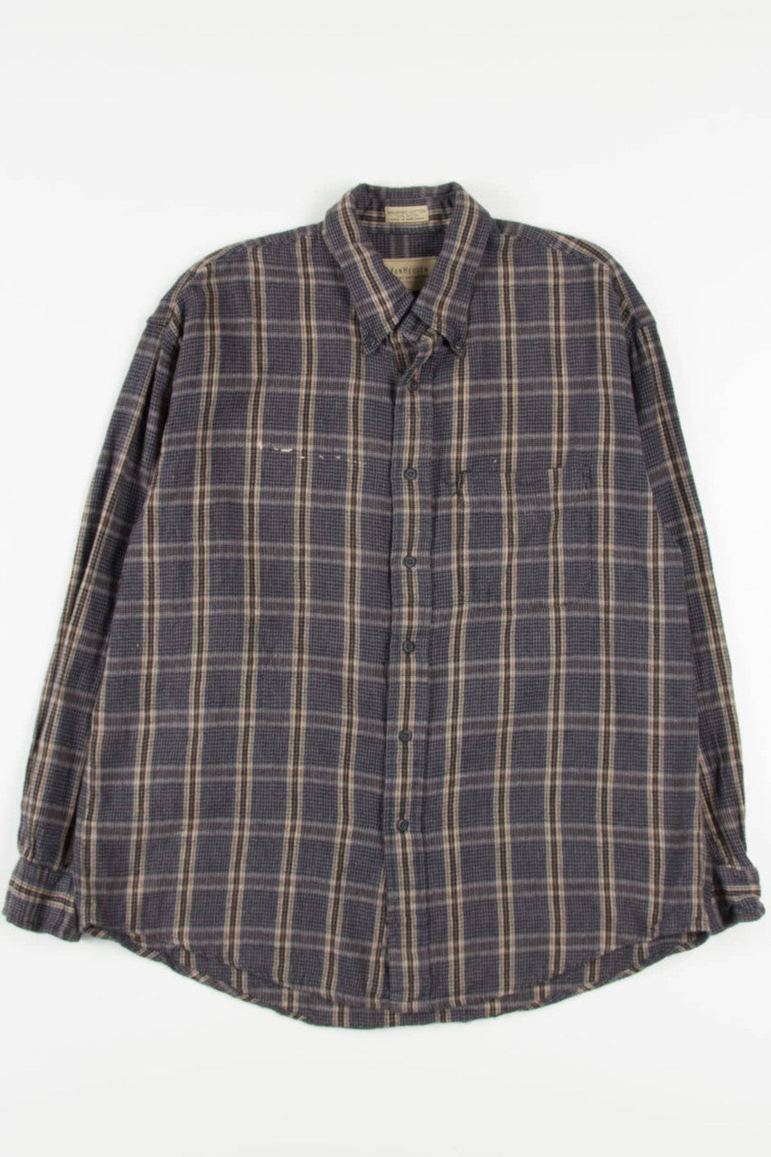 Houndstooth Plaid Van Heusen Flannel Shirt 3703
