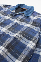 Vintage Denim Collar Rhinoceros Flannel Shirt 3713