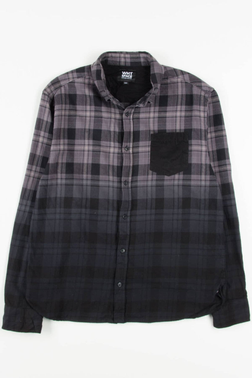 Black Ombre Wht Space Flannel Shirt 3725