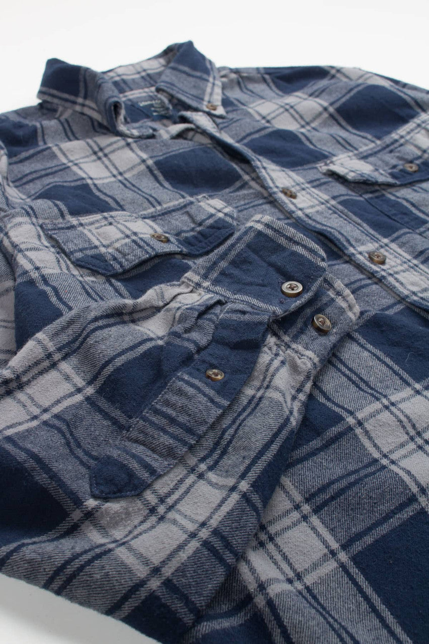 Navy Faded Glory Flannel Shirt 3736