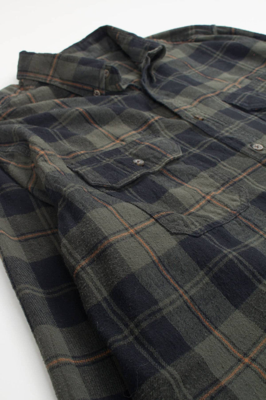 Charcoal Faded Glory Flannel Shirt 3737