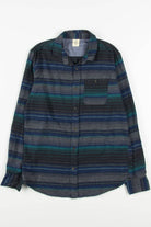 Striped Rustic Blue Flannel Shirt 3742