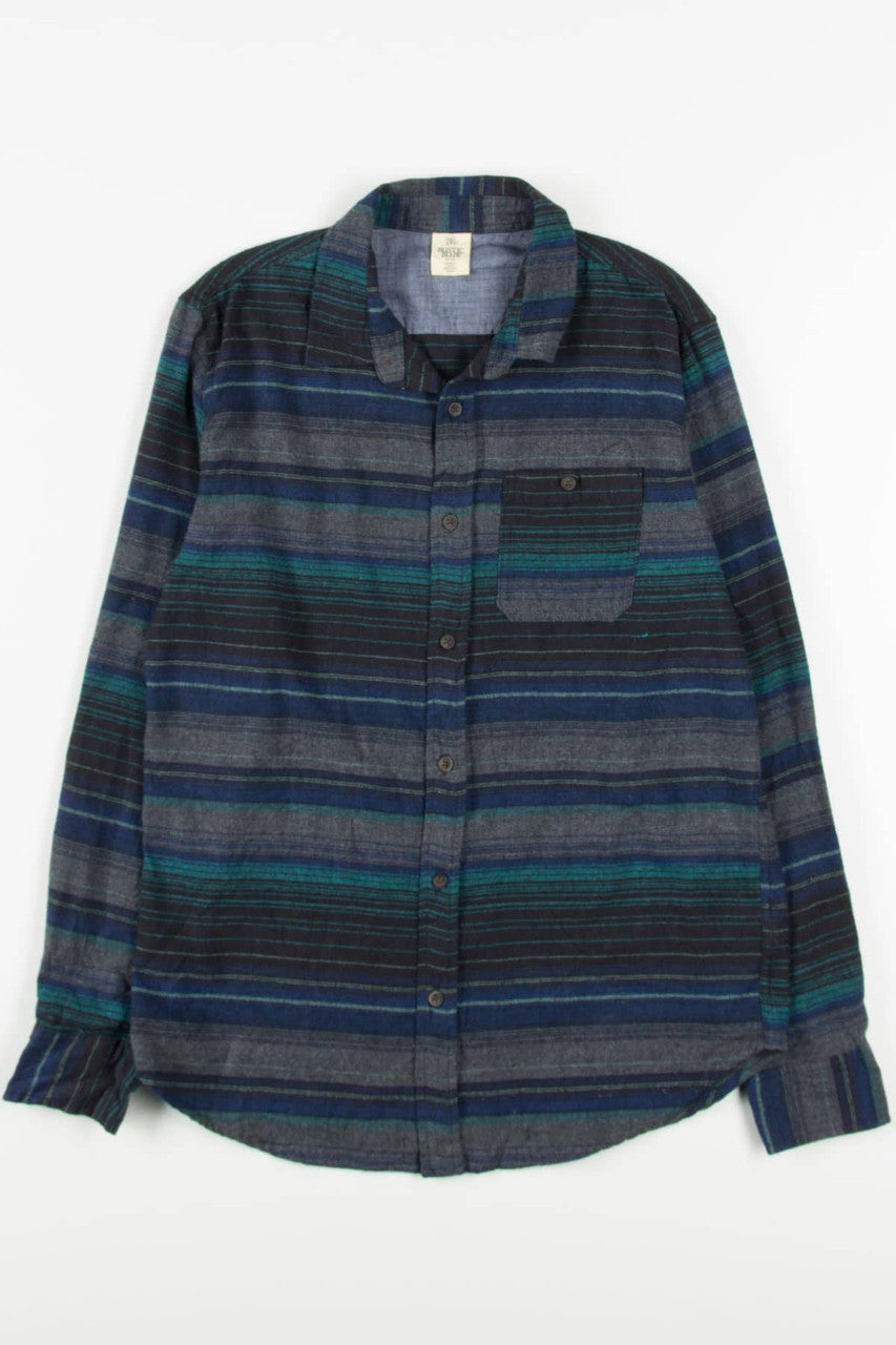 Striped Rustic Blue Flannel Shirt 3742