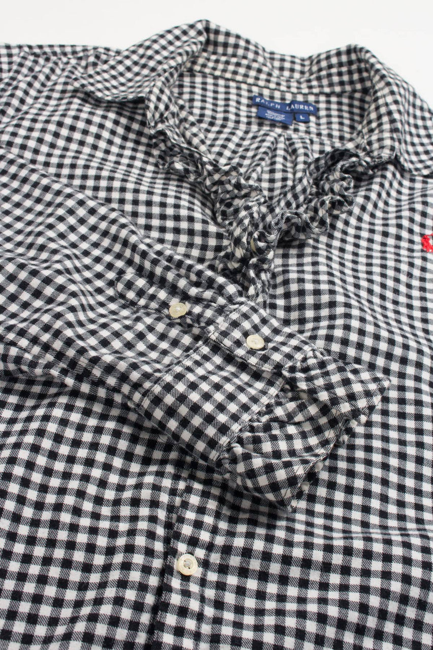 Ruffle Collar Ralph Lauren Flannel Shirt Dress