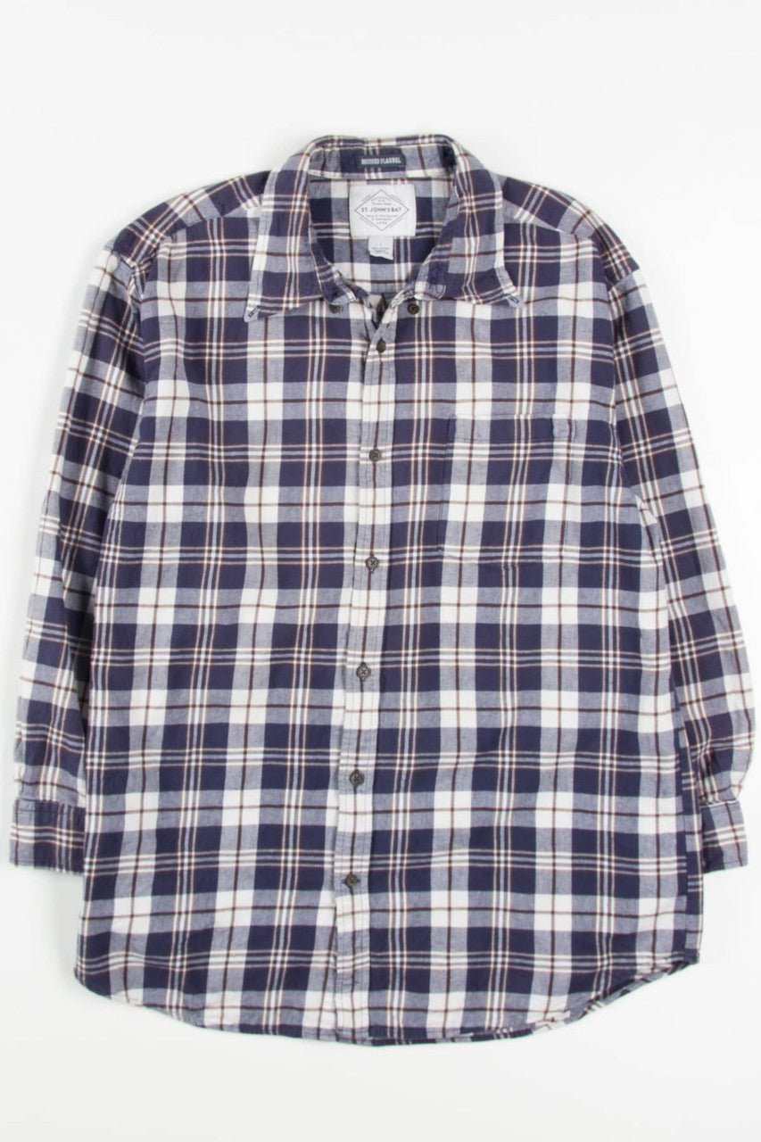 Navy St. John's Bay Flannel Shirt 3758
