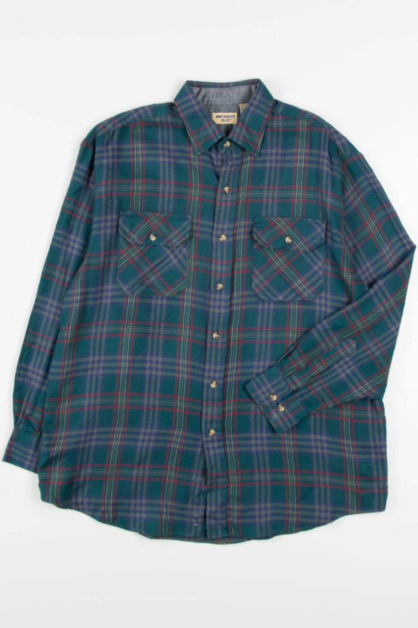 Vintage Northwest Blue Flannel Shirt 3782