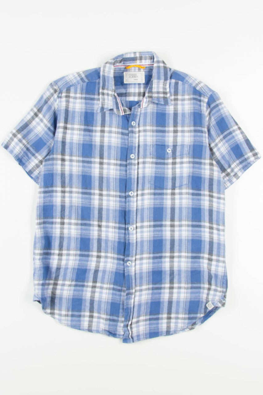 Free Planet Short Sleeve Flannel Shirt 3811